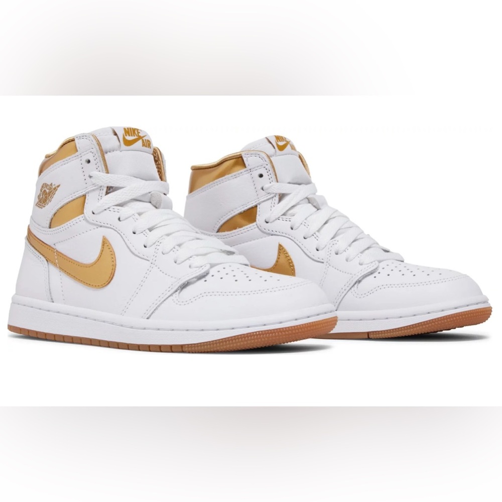 Air Jordan 1 Retro High OG White and Gold #FD2596-107 Size W 16.5 / M 15